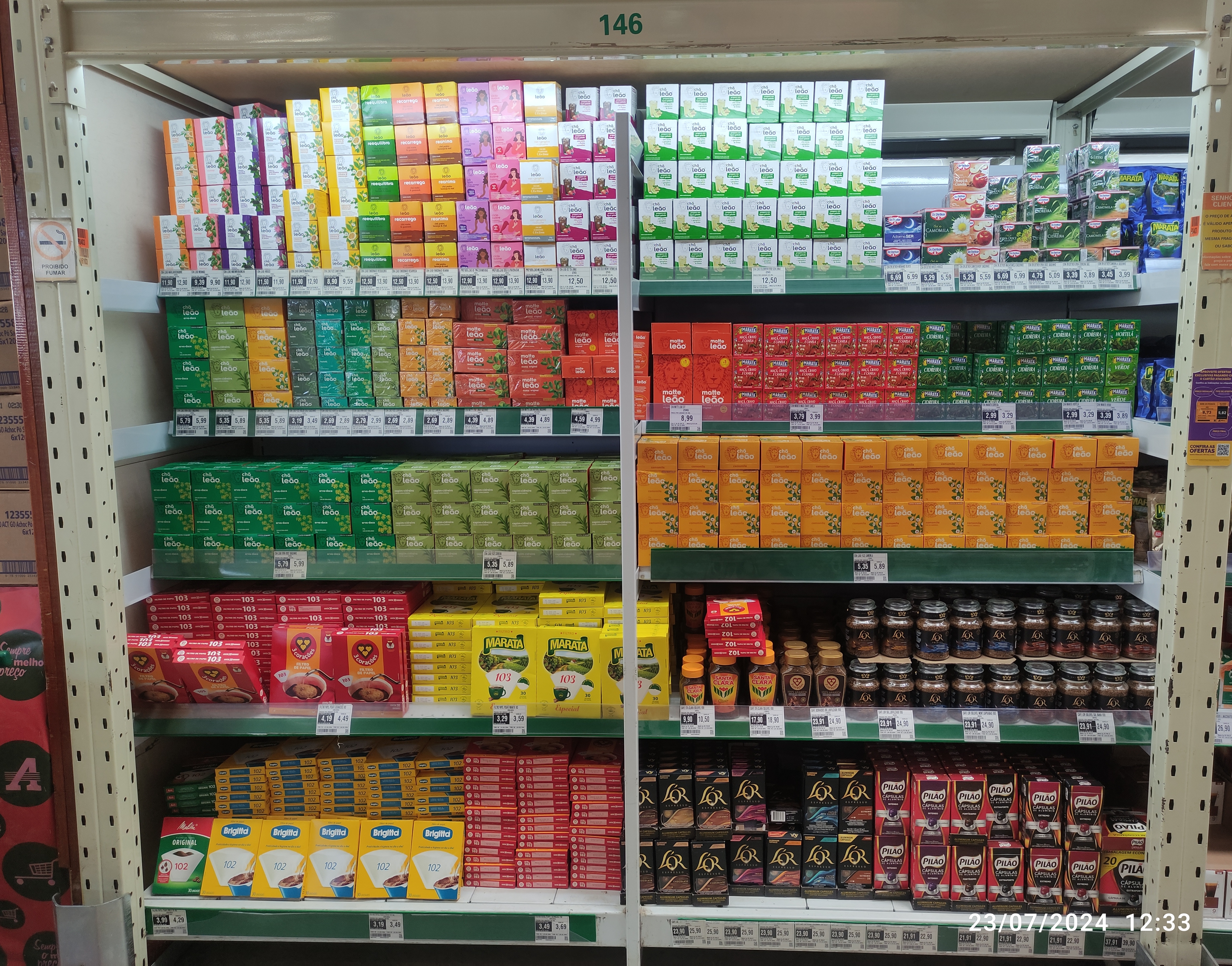 imagem da gondola de chá leão, abastecida